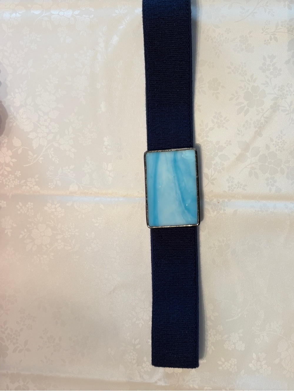 Stretch Belt with a Stained Glass Buckle